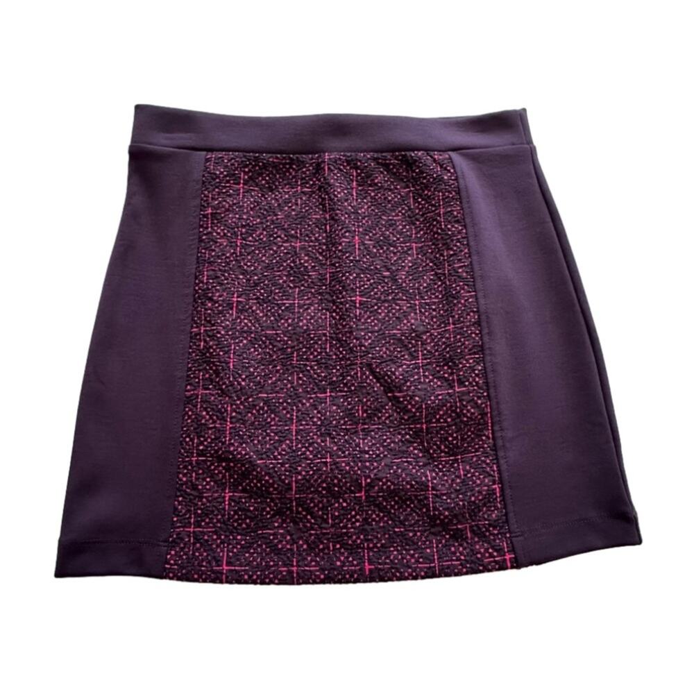 American Eagle Skirt Purple Pink Geometric Back Zipper Stretch Mini Size 4 NEW